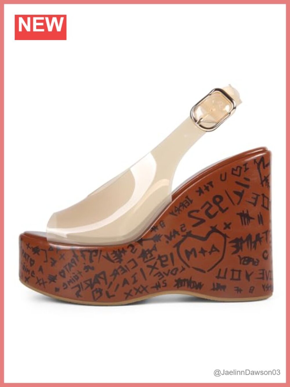 Clear Platform Wedge Heels for Women Chunky Slingback Summer Sandals Open Toe